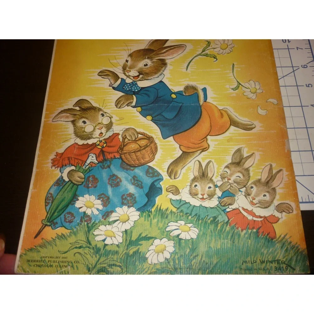 Vintage 1937 The Tale of Peter Rabbit Book Milo Winter Merrill Linenette 3419